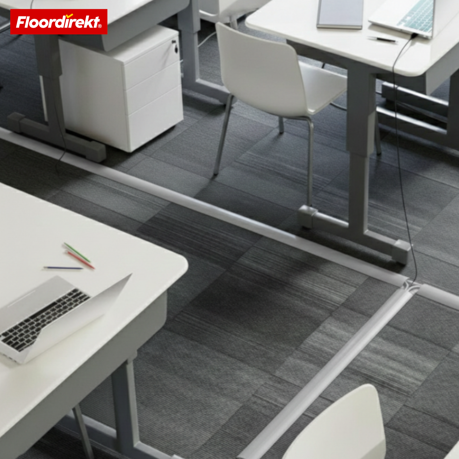 Vloer-kabelgoot | Cable Guard | Antislip kabelbescherming & struikelbeveiliging | Flexibel, op maat te snijden & geschikt voor 2 kabels tot 8 mm Ø