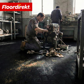 PVC-vloerbedekking | Bullet | Riffelplaat-look | Antislip & Onderhoudsvriendelijk | Meterware / Op maat gesneden | 110 cm breedte