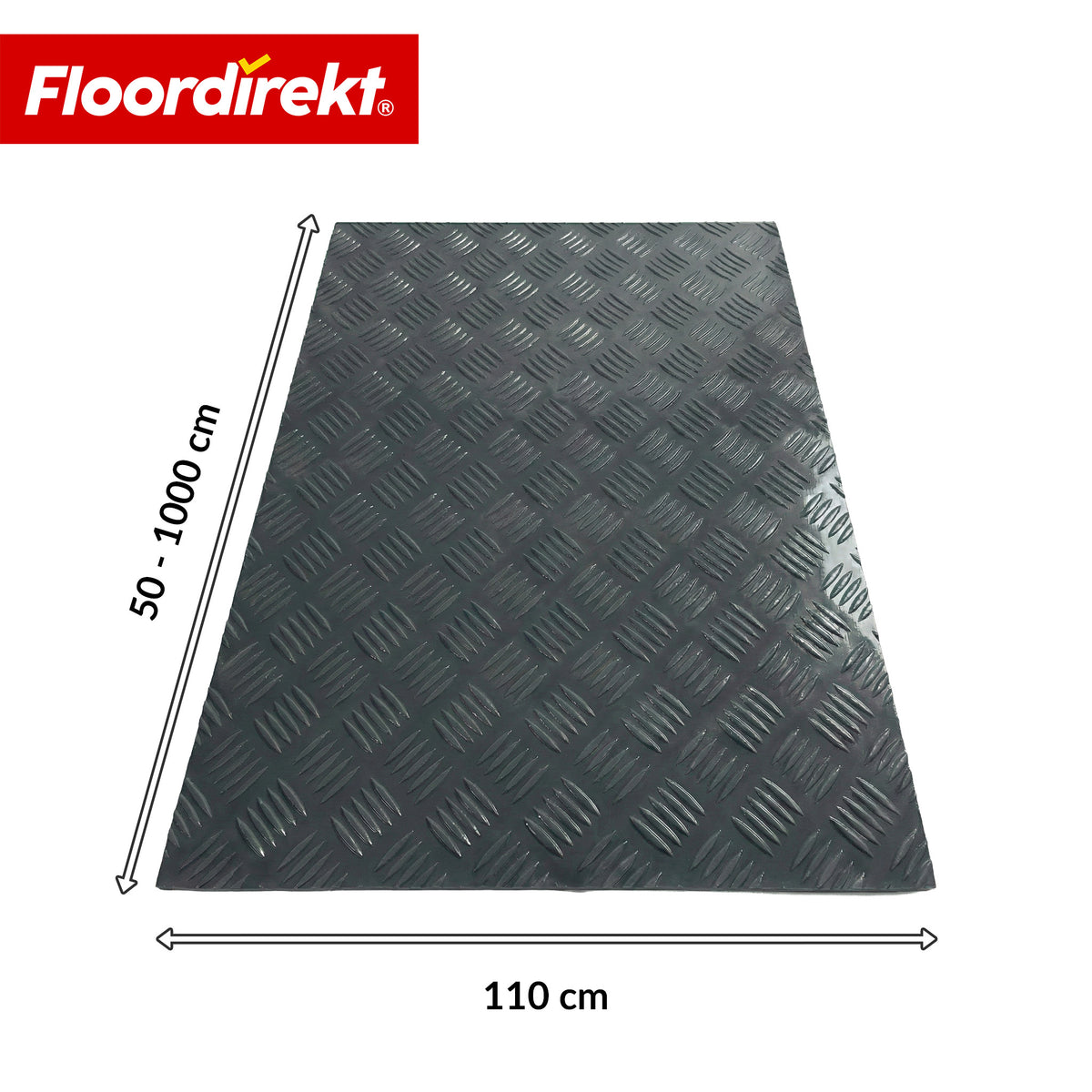 PVC-vloerbedekking | Bullet | Riffelplaat-look | Antislip & Onderhoudsvriendelijk | Meterware / Op maat gesneden | 110 cm breedte