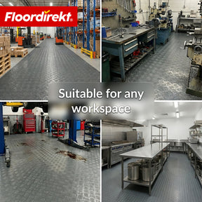 PVC-vloerbedekking | Bullet | Riffelplaat-look | Antislip & Onderhoudsvriendelijk | Meterware / Op maat gesneden | 110 cm breedte