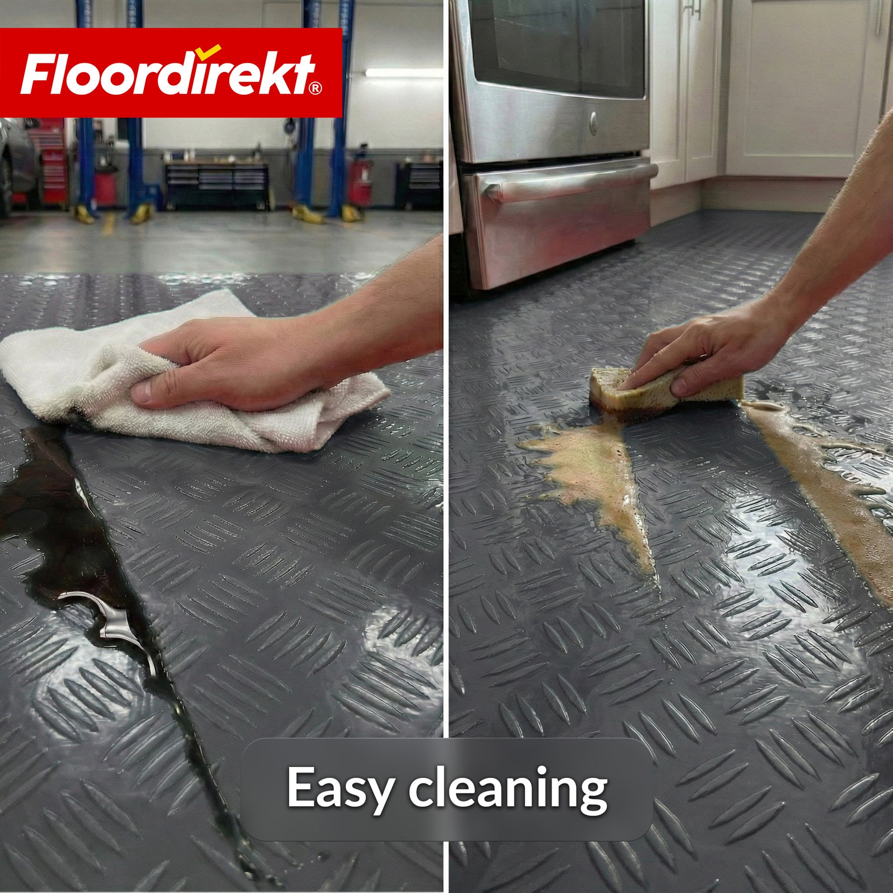 PVC-vloerbedekking | Bullet | Riffelplaat-look | Antislip & Onderhoudsvriendelijk | Meterware / Op maat gesneden | 110 cm breedte