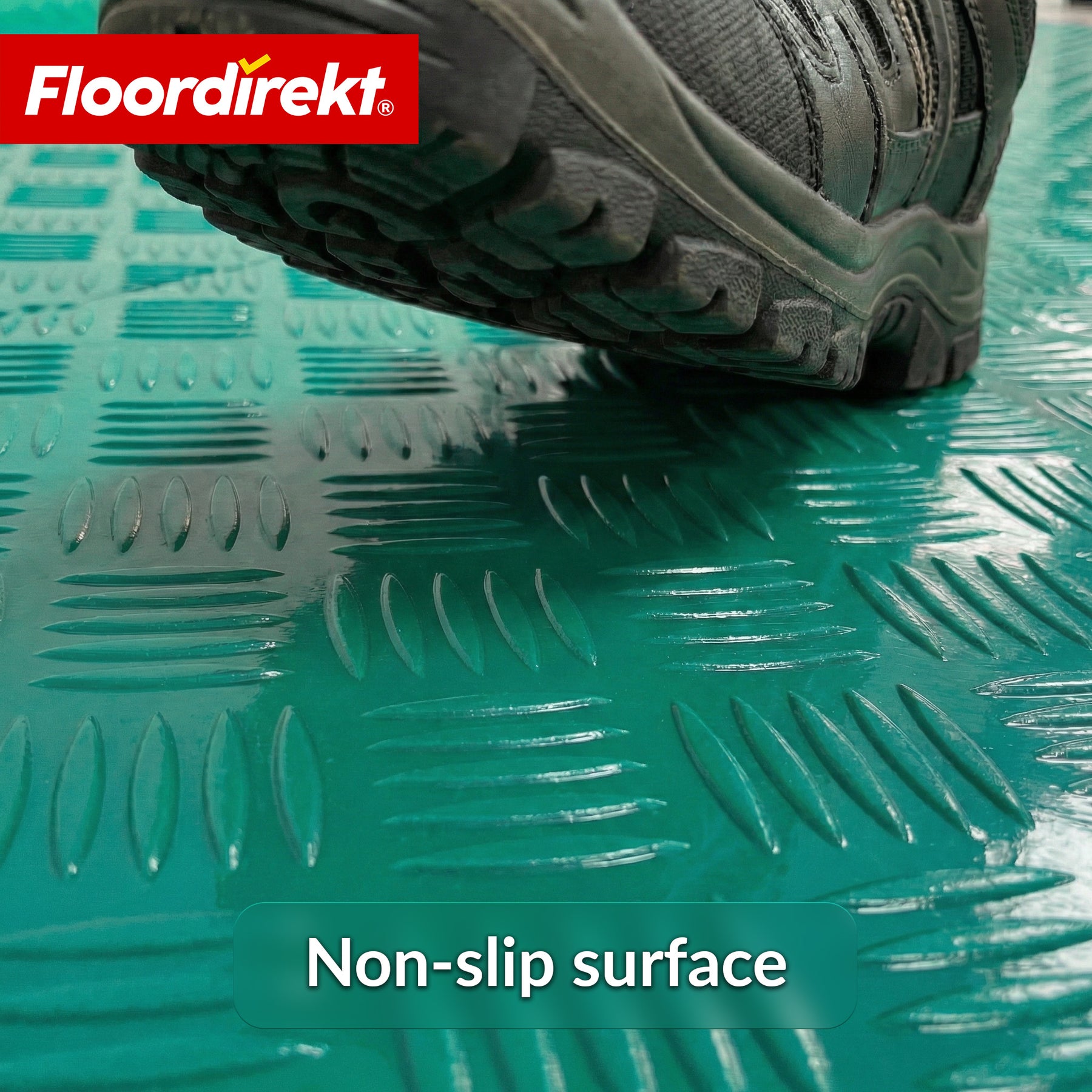 PVC-vloerbedekking | Bullet | Riffelplaat-look | Antislip & Onderhoudsvriendelijk | Meterware / Op maat gesneden | 110 cm breedte