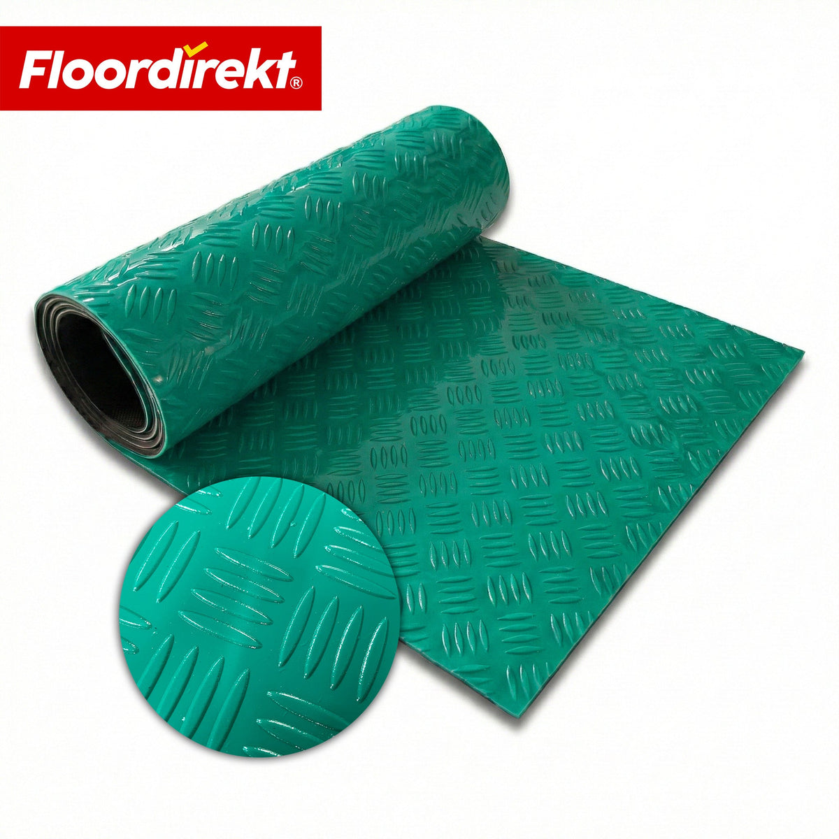 ✂ PVC-vloerbedekking | Bullet | Riffelplaat-look | Antislip & Onderhoudsvriendelijk | Meterware / Op maat gesneden | 110 cm breedte