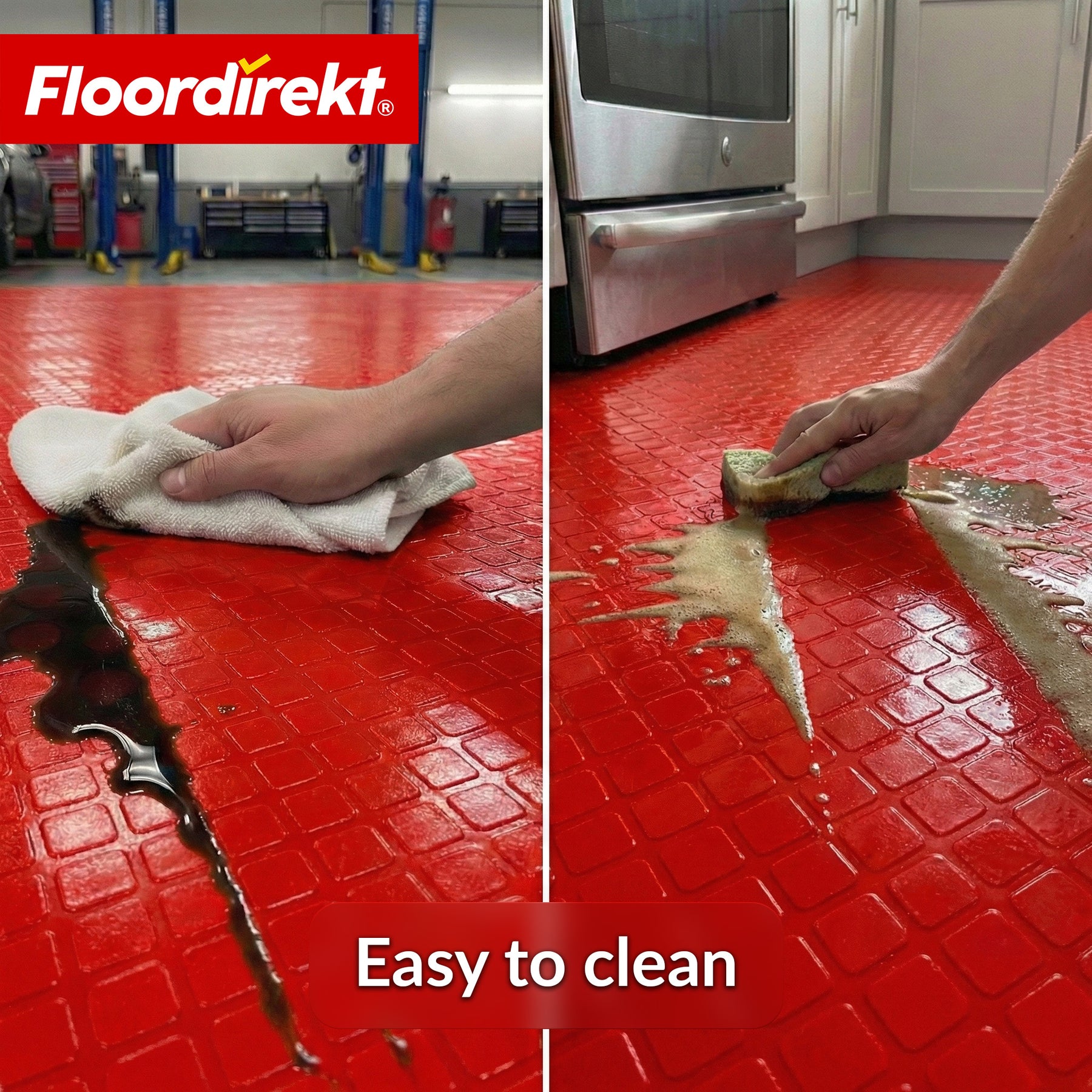 PVC-vloerbedekking | Check Quadra | Vierkantmotief | Antislip & onderhoudsvriendelijk | Per meter / op maat gesneden | 110 cm breed