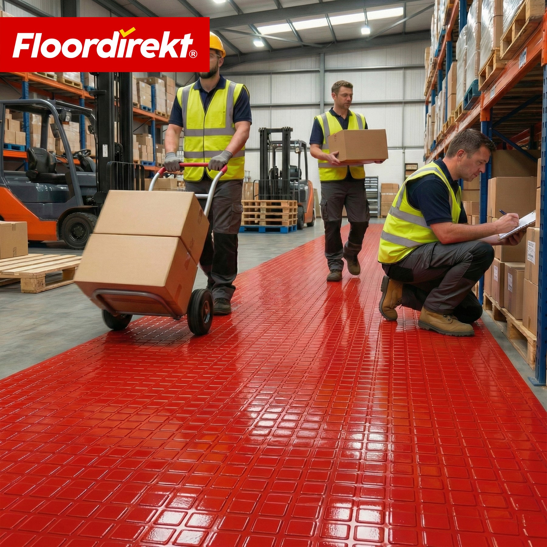 PVC-vloerbedekking | Check Quadra | Vierkantmotief | Antislip & onderhoudsvriendelijk | Per meter / op maat gesneden | 110 cm breed