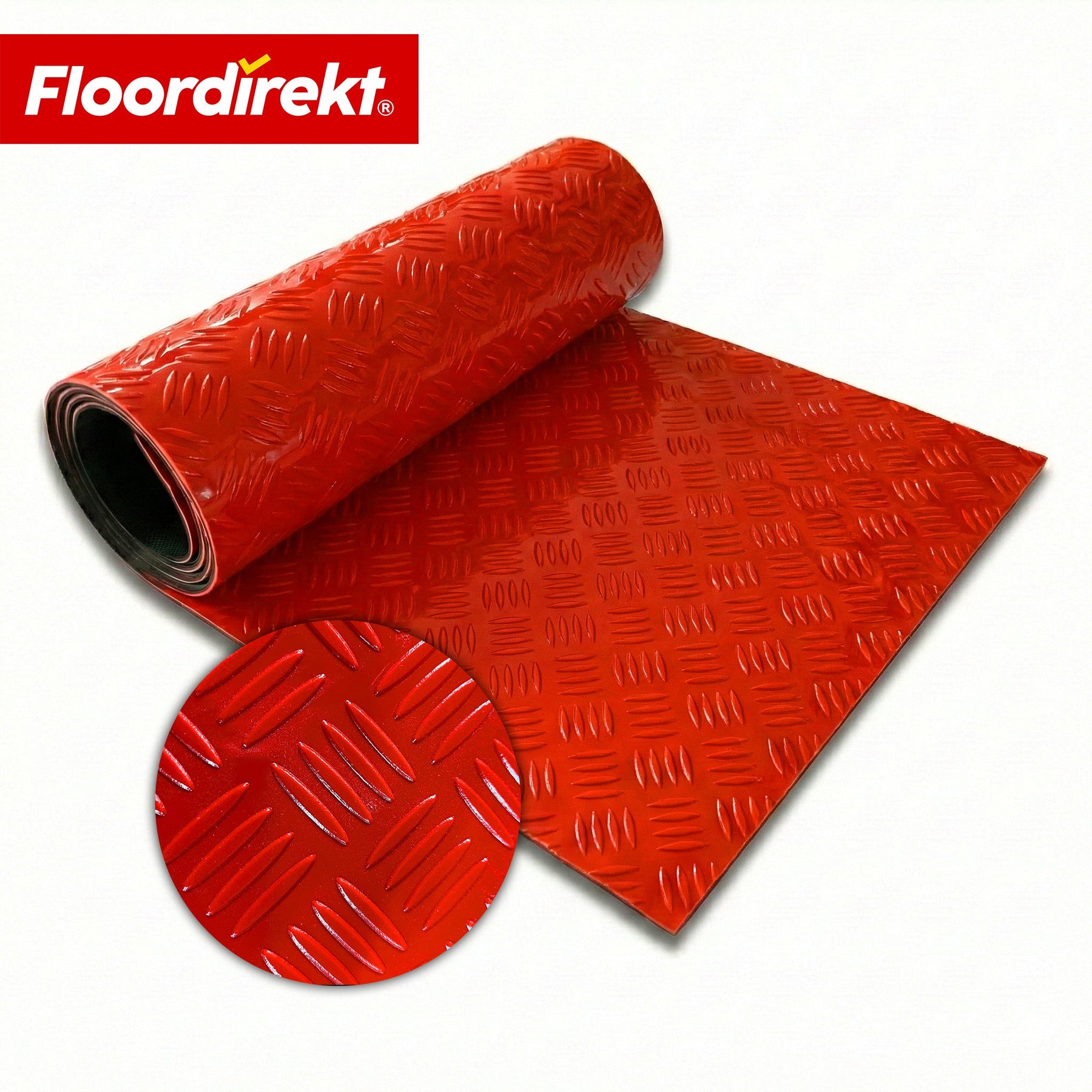 ✂ PVC-vloerbedekking | Bullet | Riffelplaat-look | Antislip & Onderhoudsvriendelijk | Meterware / Op maat gesneden | 110 cm breedte
