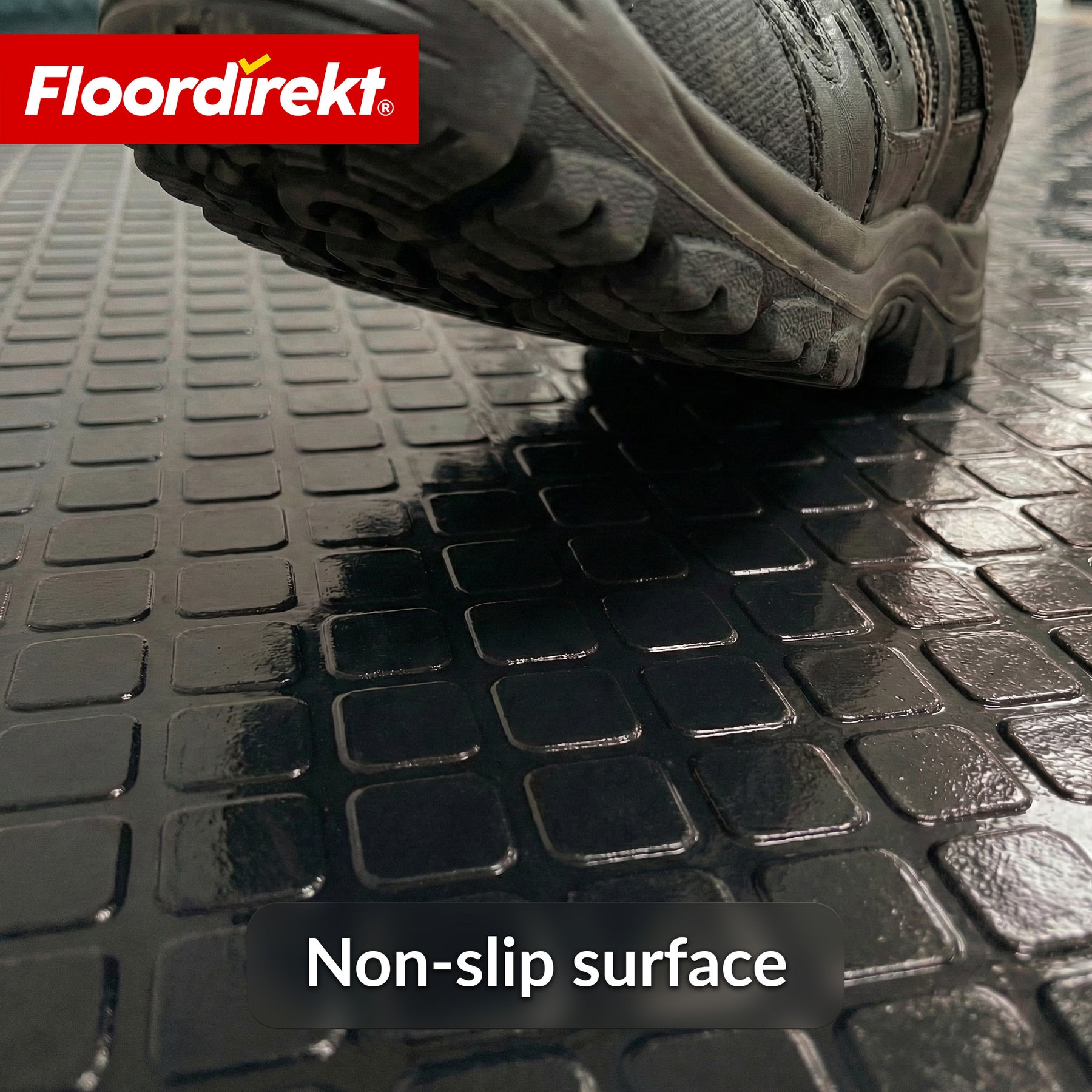 PVC-vloerbedekking | Check Quadra | Vierkantmotief | Antislip & onderhoudsvriendelijk | Per meter / op maat gesneden | 110 cm breed