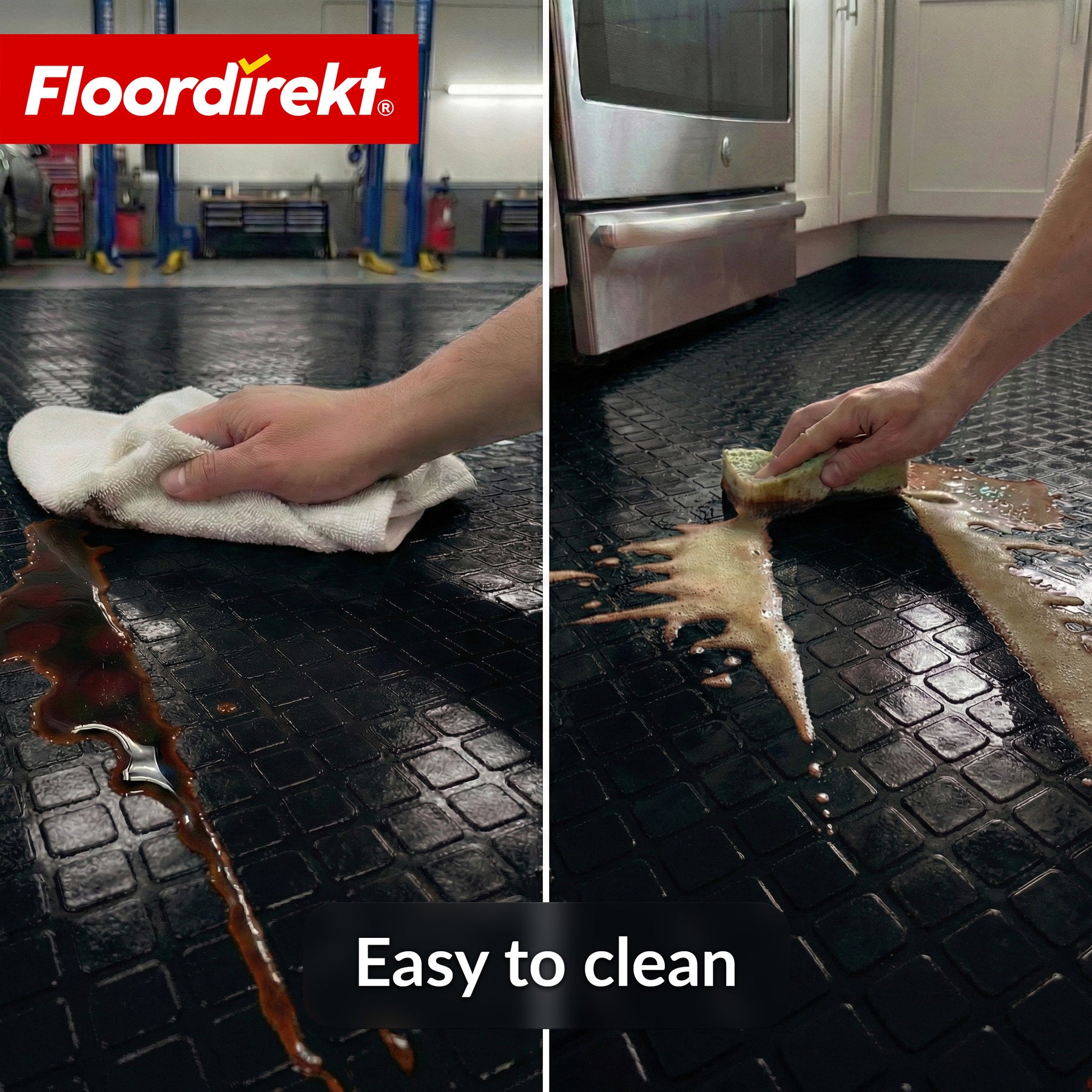 PVC-vloerbedekking | Check Quadra | Vierkantmotief | Antislip & onderhoudsvriendelijk | Per meter / op maat gesneden | 110 cm breed