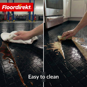 PVC-vloerbedekking | Check Quadra | Vierkantmotief | Antislip & onderhoudsvriendelijk | Per meter / op maat gesneden | 110 cm breed