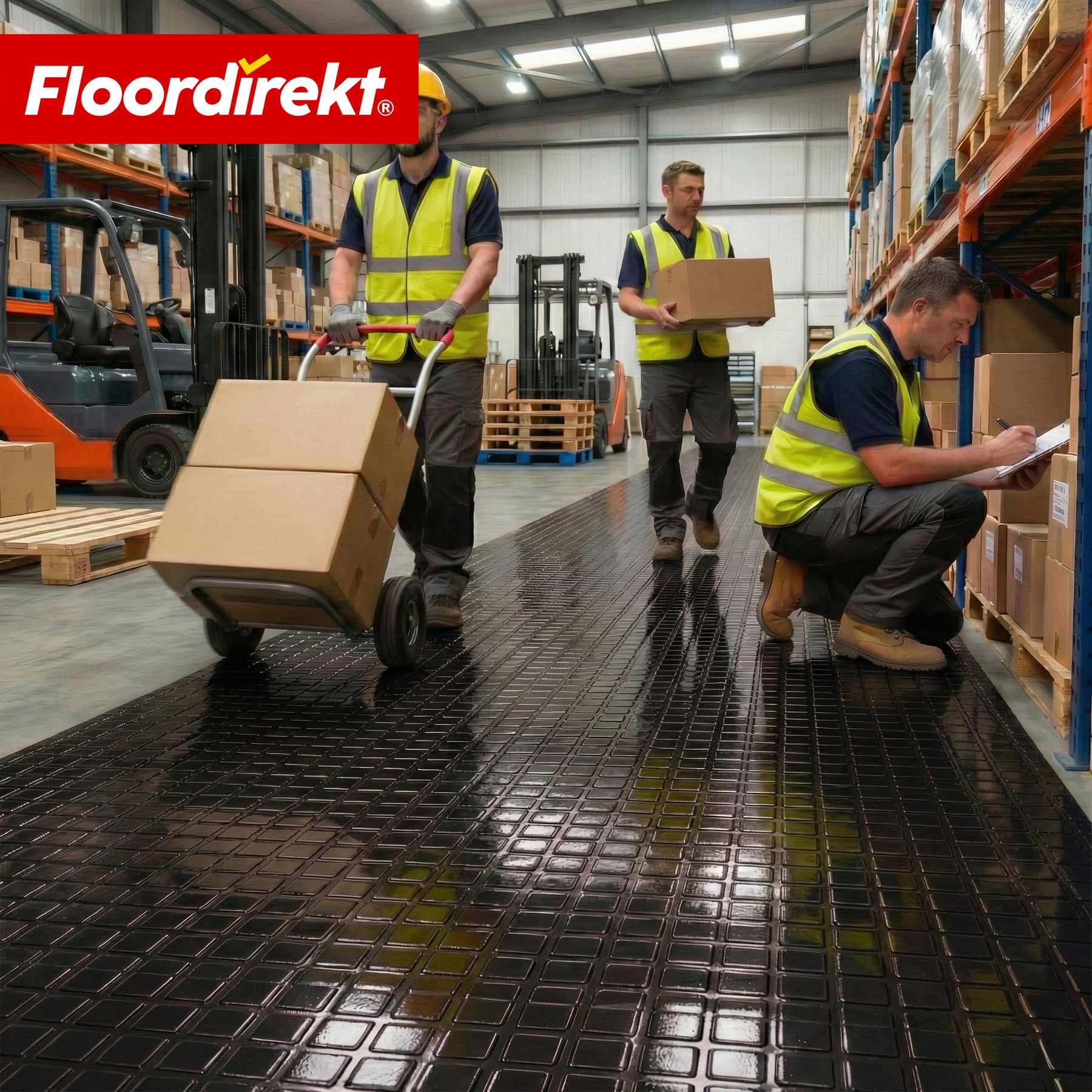 PVC-vloerbedekking | Check Quadra | Vierkantmotief | Antislip & onderhoudsvriendelijk | Per meter / op maat gesneden | 110 cm breed