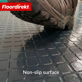 PVC-vloerbedekking | Check Quadra | Vierkantmotief | Antislip & onderhoudsvriendelijk | Per meter / op maat gesneden | 110 cm breed