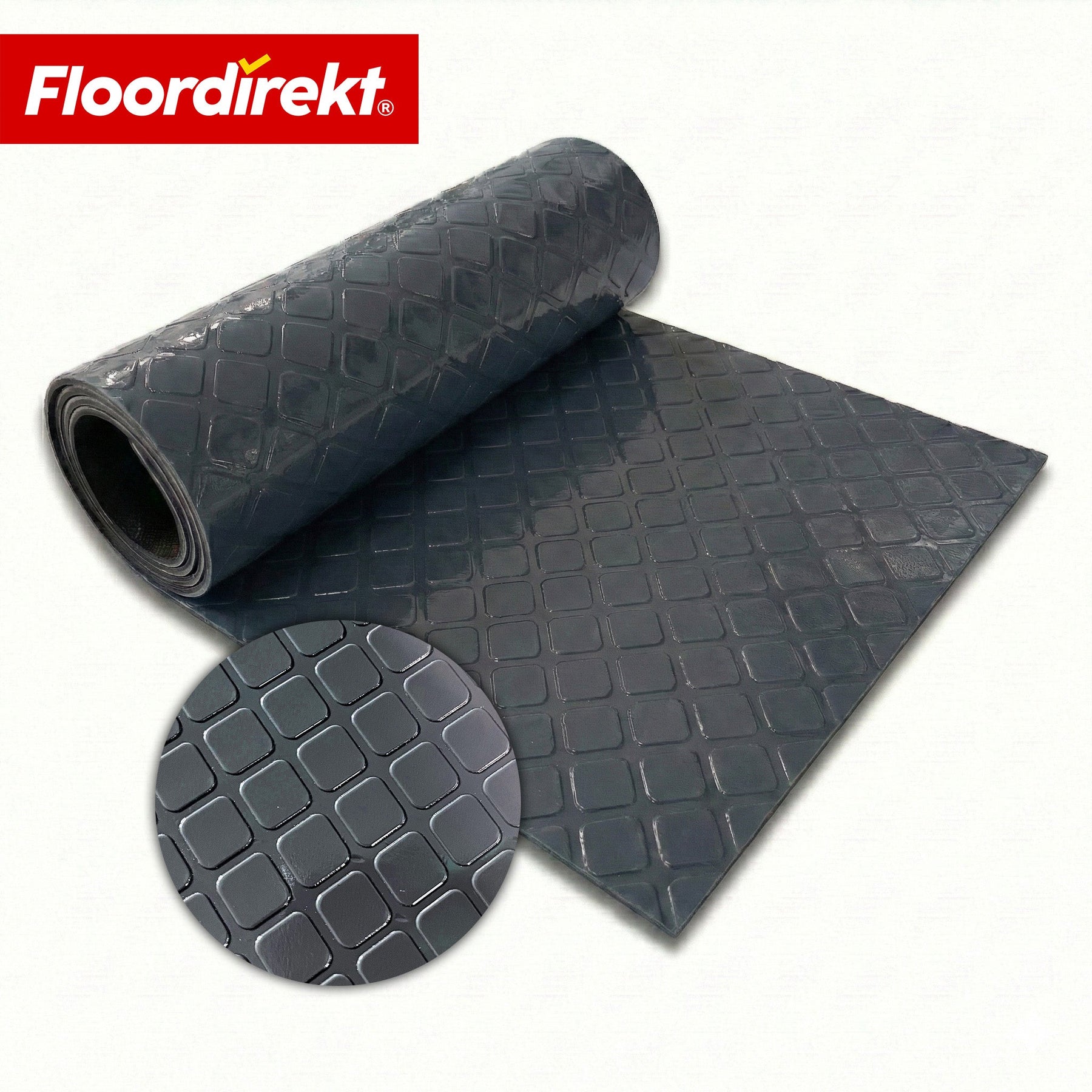 ✂ PVC-vloerbedekking | Check Quadra | Vierkantmotief | Antislip & onderhoudsvriendelijk | Per meter / op maat gesneden | 110 cm breed