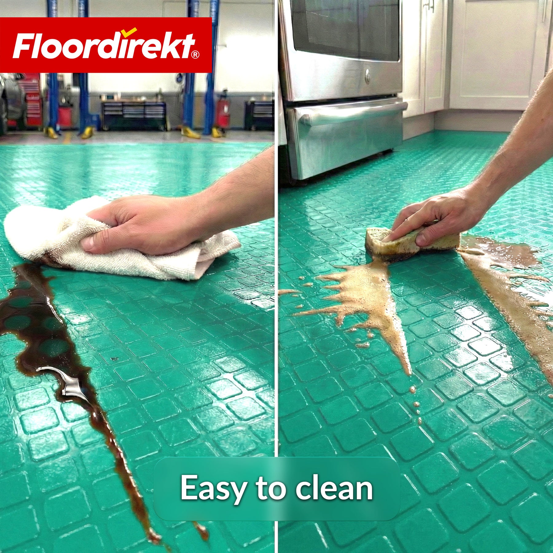 PVC-vloerbedekking | Check Quadra | Vierkantmotief | Antislip & onderhoudsvriendelijk | Per meter / op maat gesneden | 110 cm breed