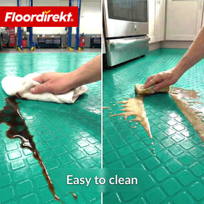 PVC-vloerbedekking | Check Quadra | Vierkantmotief | Antislip & onderhoudsvriendelijk | Per meter / op maat gesneden | 110 cm breed