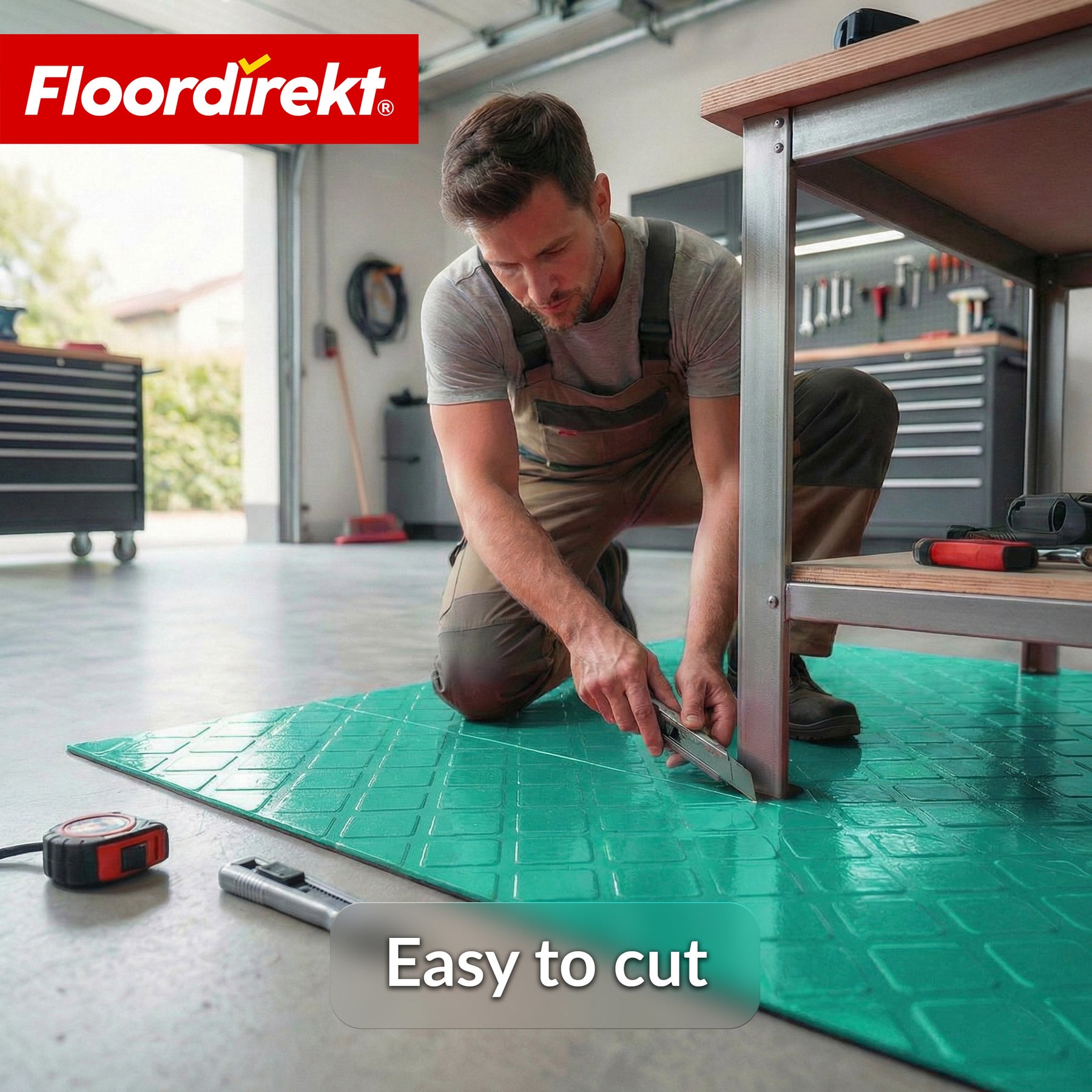 PVC-vloerbedekking | Check Quadra | Vierkantmotief | Antislip & onderhoudsvriendelijk | Per meter / op maat gesneden | 110 cm breed