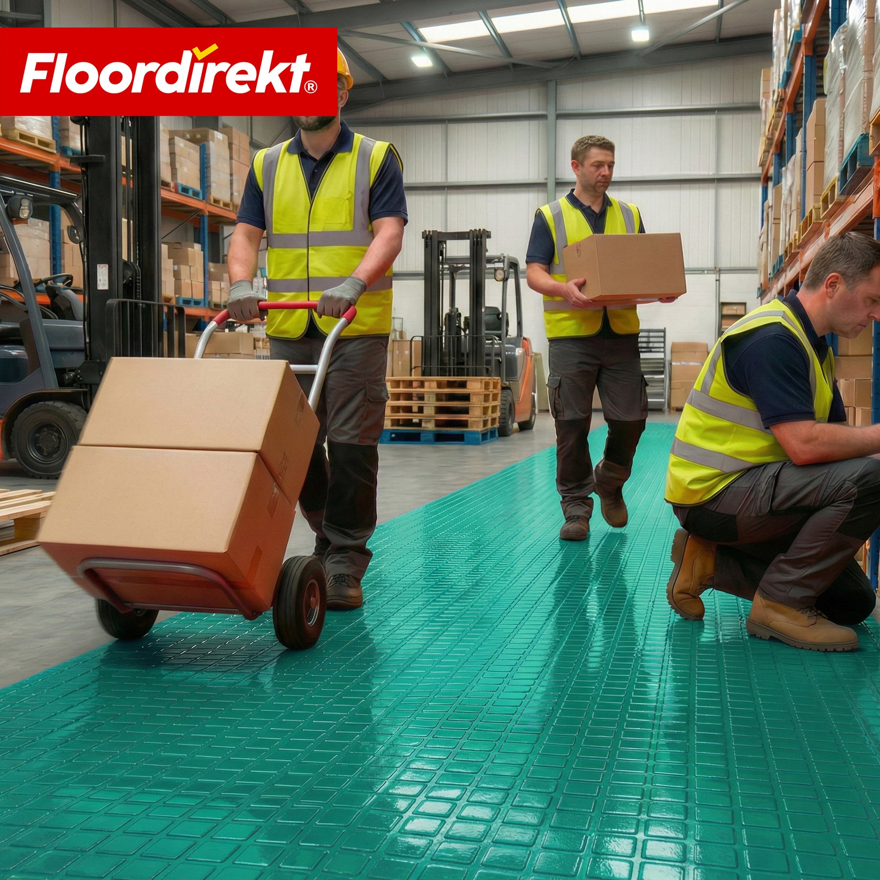 PVC-vloerbedekking | Check Quadra | Vierkantmotief | Antislip & onderhoudsvriendelijk | Per meter / op maat gesneden | 110 cm breed