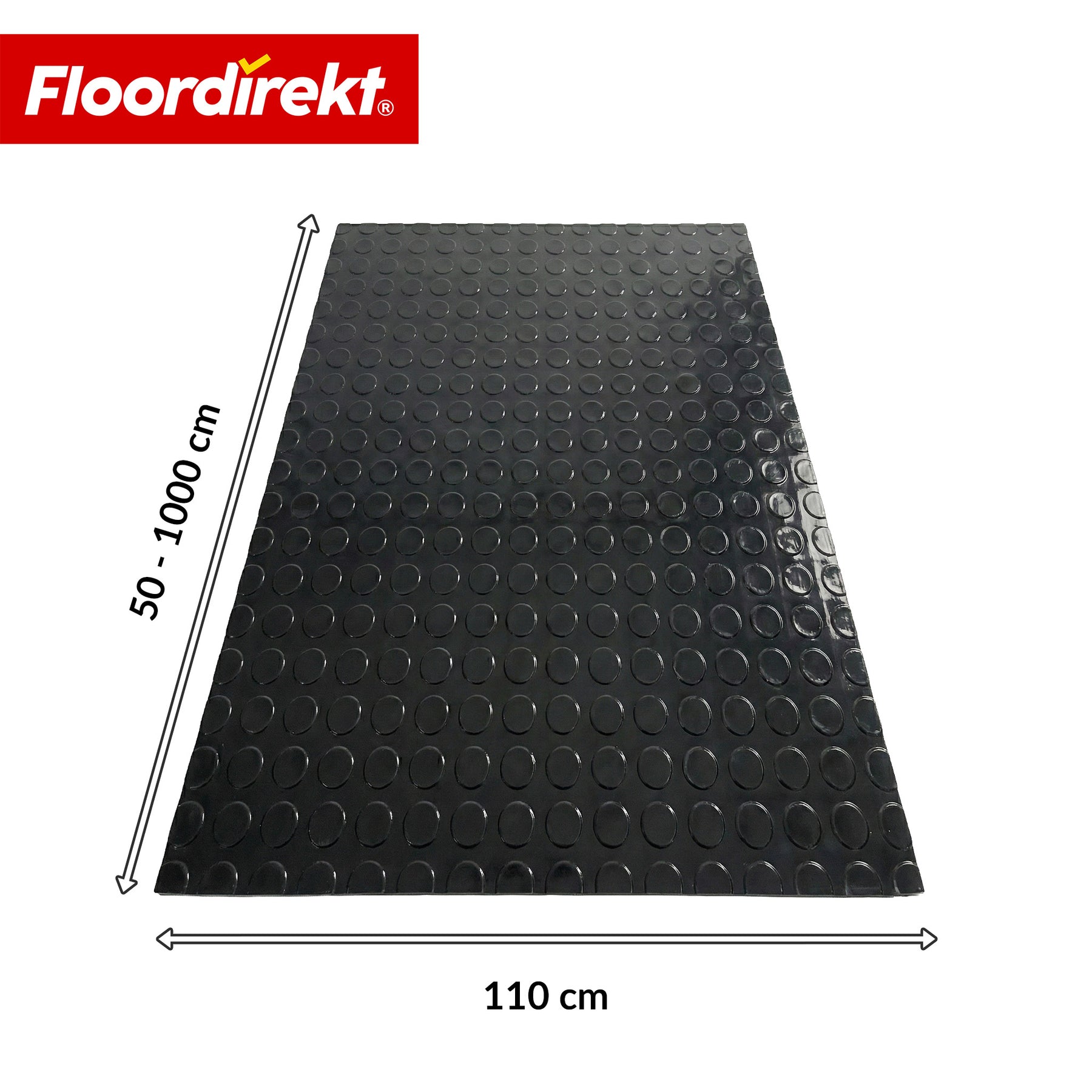 PVC-vloerbedekking | Coin Mirror | Coin-structuur met vlakke noppen | Antislip & onderhoudsvriendelijk | Per meter / op maat gesneden | 110 cm breed
