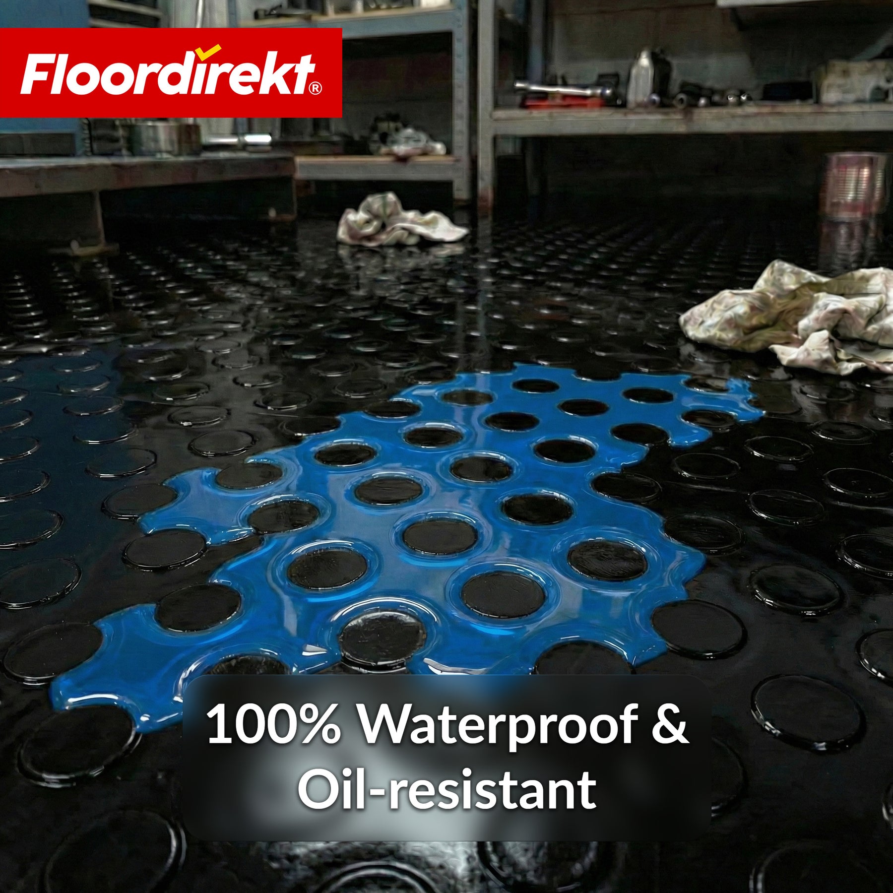 PVC-vloerbedekking | Coin Mirror | Coin-structuur met vlakke noppen | Antislip & onderhoudsvriendelijk | Per meter / op maat gesneden | 110 cm breed