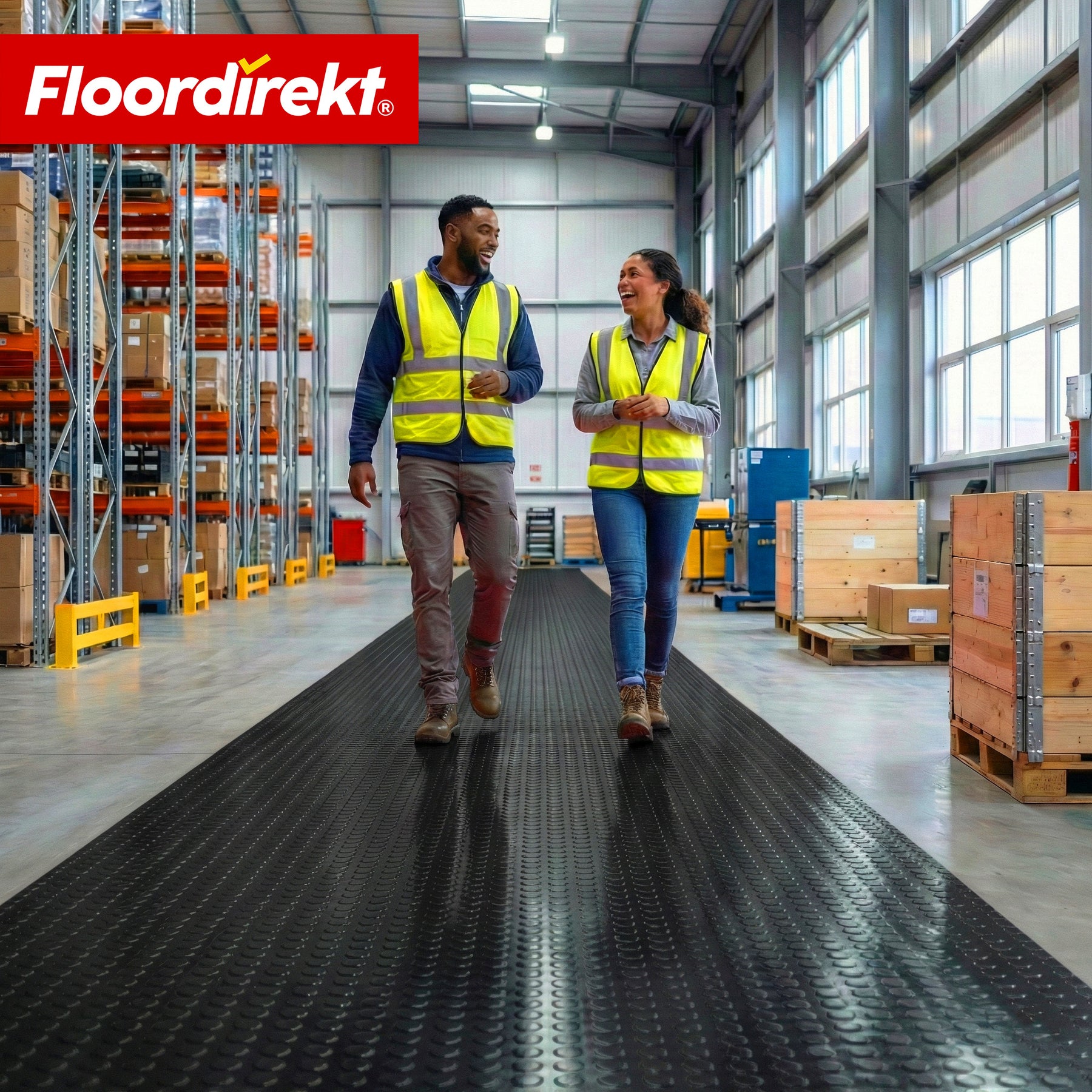 PVC-vloerbedekking | Coin Mirror | Coin-structuur met vlakke noppen | Antislip & onderhoudsvriendelijk | Per meter / op maat gesneden | 110 cm breed