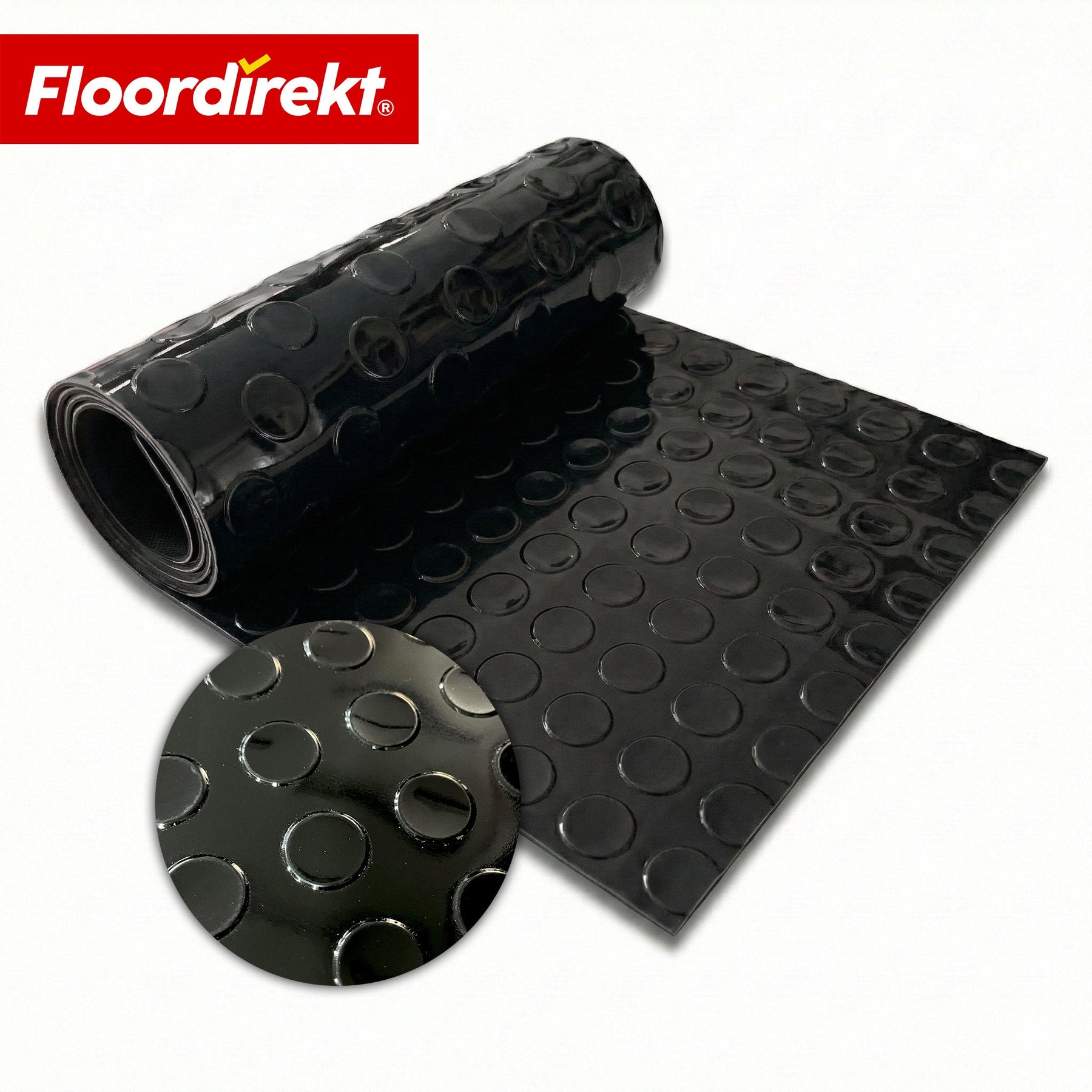 ✂ PVC-vloerbedekking | Coin Mirror | Coin-structuur met vlakke noppen | Antislip & onderhoudsvriendelijk | Per meter / op maat gesneden | 110 cm breed