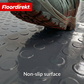 PVC-vloerbedekking | Coin Mirror | Coin-structuur met vlakke noppen | Antislip & onderhoudsvriendelijk | Per meter / op maat gesneden | 110 cm breed