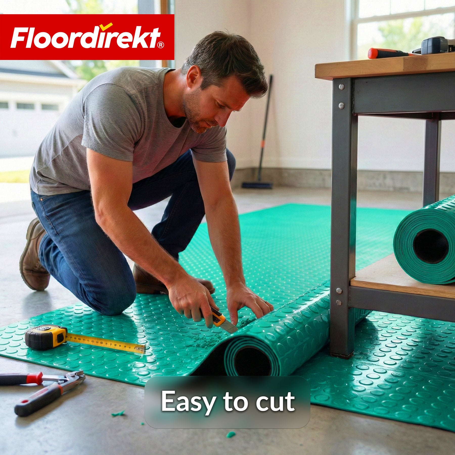 PVC-vloerbedekking | Coin Mirror | Coin-structuur met vlakke noppen | Antislip & onderhoudsvriendelijk | Per meter / op maat gesneden | 110 cm breed