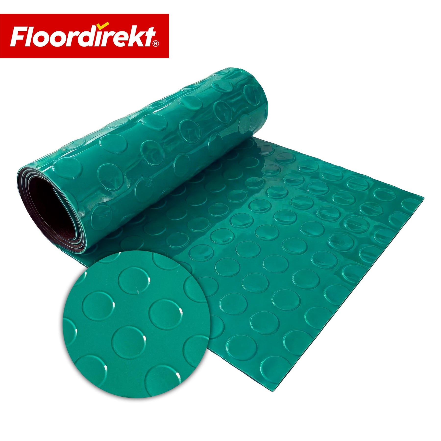 ✂ PVC-vloerbedekking | Coin Mirror | Coin-structuur met vlakke noppen | Antislip & onderhoudsvriendelijk | Per meter / op maat gesneden | 110 cm breed