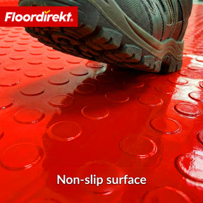 PVC-vloerbedekking | Coin Mirror | Coin-structuur met vlakke noppen | Antislip & onderhoudsvriendelijk | Per meter / op maat gesneden | 110 cm breed