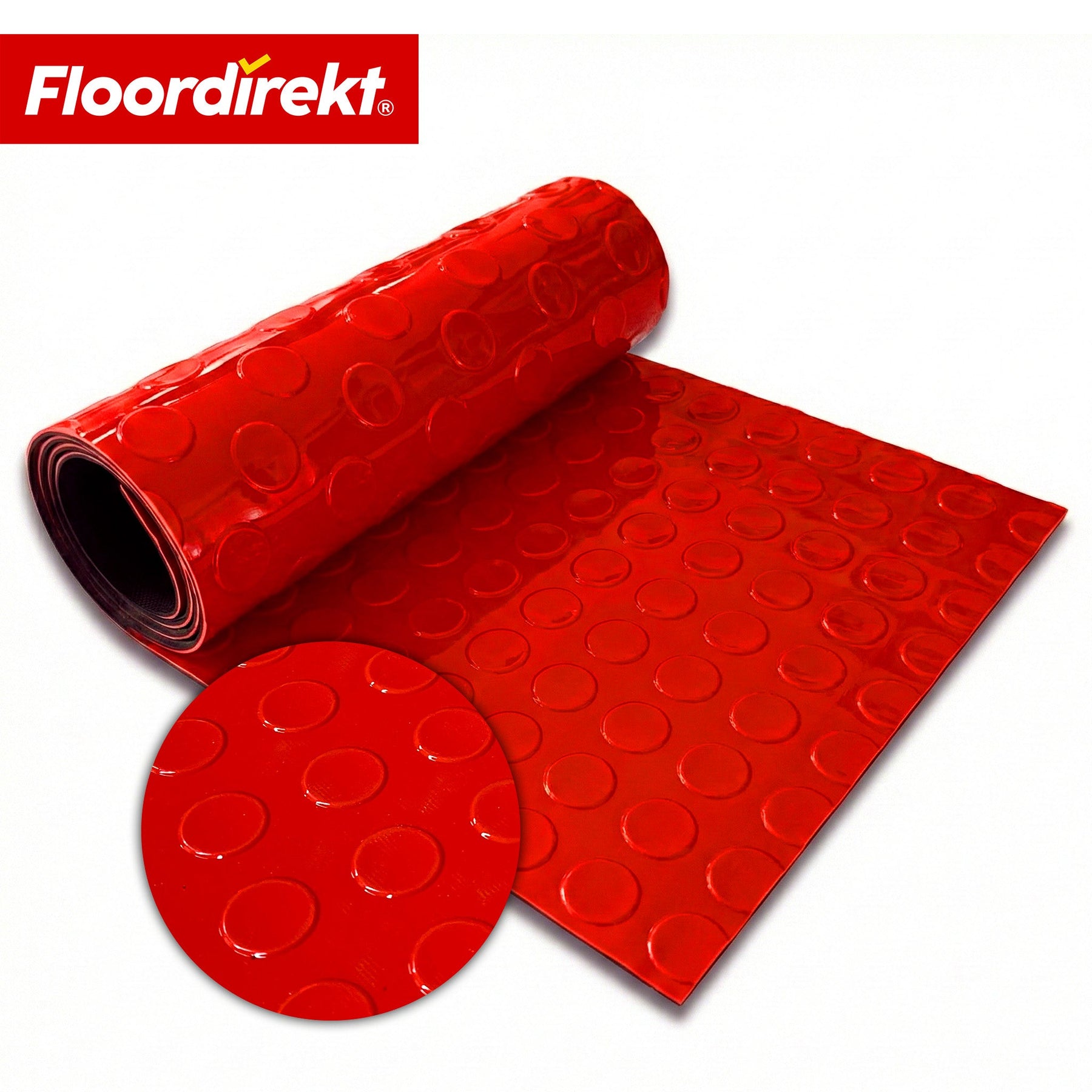 ✂ PVC-vloerbedekking | Coin Mirror | Coin-structuur met vlakke noppen | Antislip & onderhoudsvriendelijk | Per meter / op maat gesneden | 110 cm breed