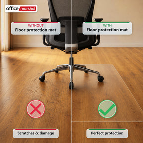 Vloerbeschermingsmat Floorfit op maat | Mat transparant | Voor harde vloeren, parket, laminaat & vinyl