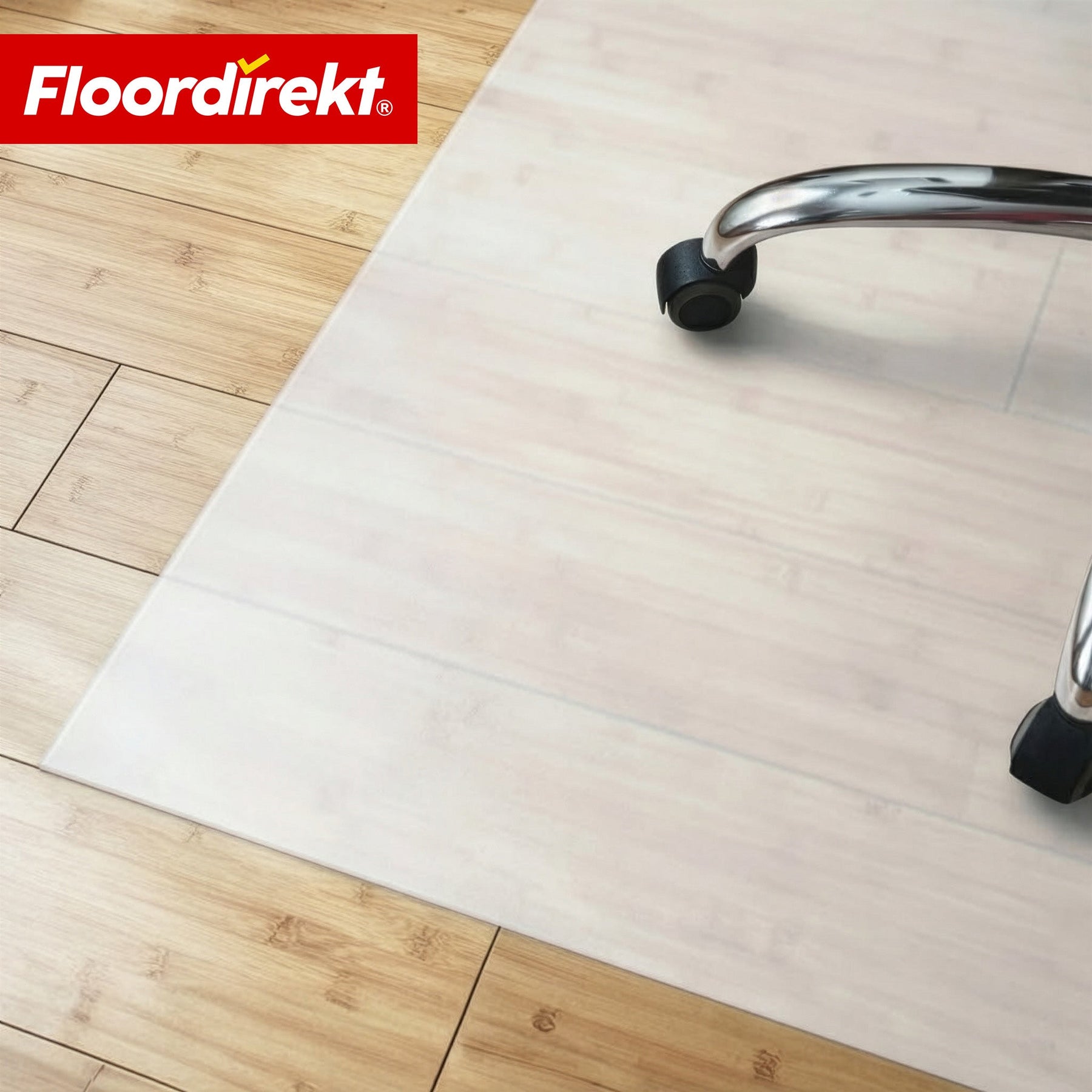 ✂ Vloerbeschermingsmat | Neo Milky | Semi-transparante bureaustoelonderlegger in melkachtig wit op maat voor harde vloeren