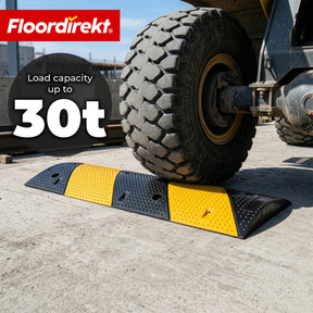 Drempel Pico – verkeersdrempel van rubber tot 30 ton belastbaar | snelheidsdrempel geel-zwart 100 x 30 cm
