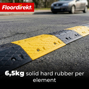 Verkeersdrempel | Vento | 2-delig van rubber | tot 30 ton belastbaar | Snelheidsdrempel geel-zwart