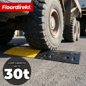Verkeersdrempel | Vento | 2-delig van rubber | tot 30 ton belastbaar | Snelheidsdrempel geel-zwart