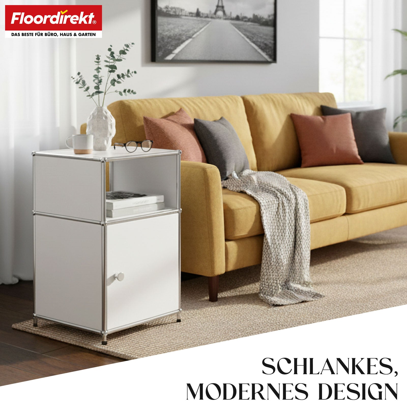 Metalen rek | Concept Epure MK-040 | Opbergrek met 3 lagen, deur en legplanken | Verkrijgbaar in verschillende kleuren