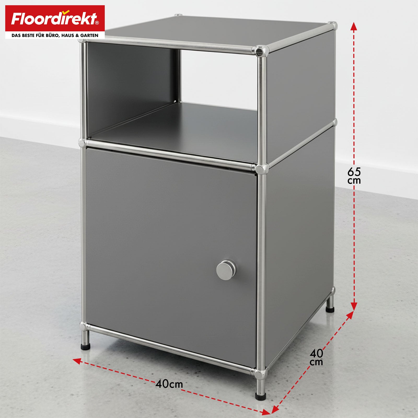 Metalen rek | Concept Epure MK-040 | Opbergrek met 3 lagen, deur en legplanken | Verkrijgbaar in verschillende kleuren