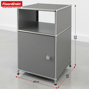 Metalen rek | Concept Epure MK-040 | Opbergrek met 3 lagen, deur en legplanken | Verkrijgbaar in verschillende kleuren