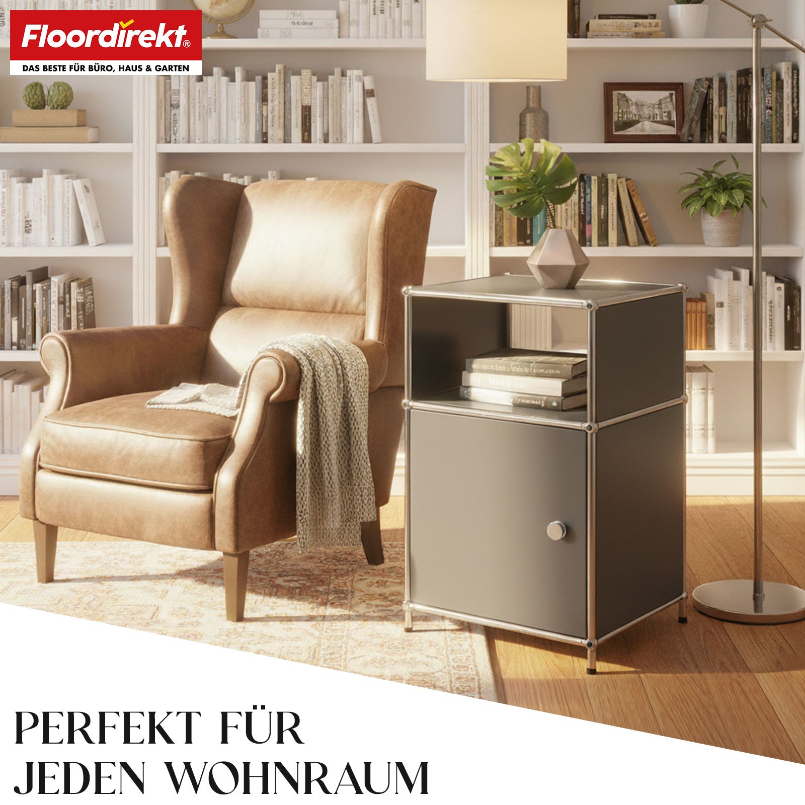 Metalen rek | Concept Epure MK-040 | Opbergrek met 3 lagen, deur en legplanken | Verkrijgbaar in verschillende kleuren