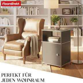 Metalen rek | Concept Epure MK-040 | Opbergrek met 3 lagen, deur en legplanken | Verkrijgbaar in verschillende kleuren