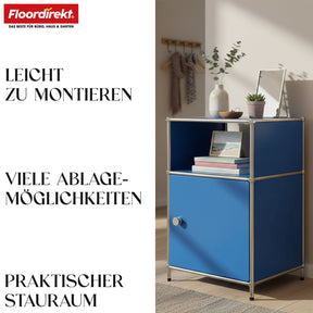 Metalen rek | Concept Epure MK-040 | Opbergrek met 3 lagen, deur en legplanken | Verkrijgbaar in verschillende kleuren