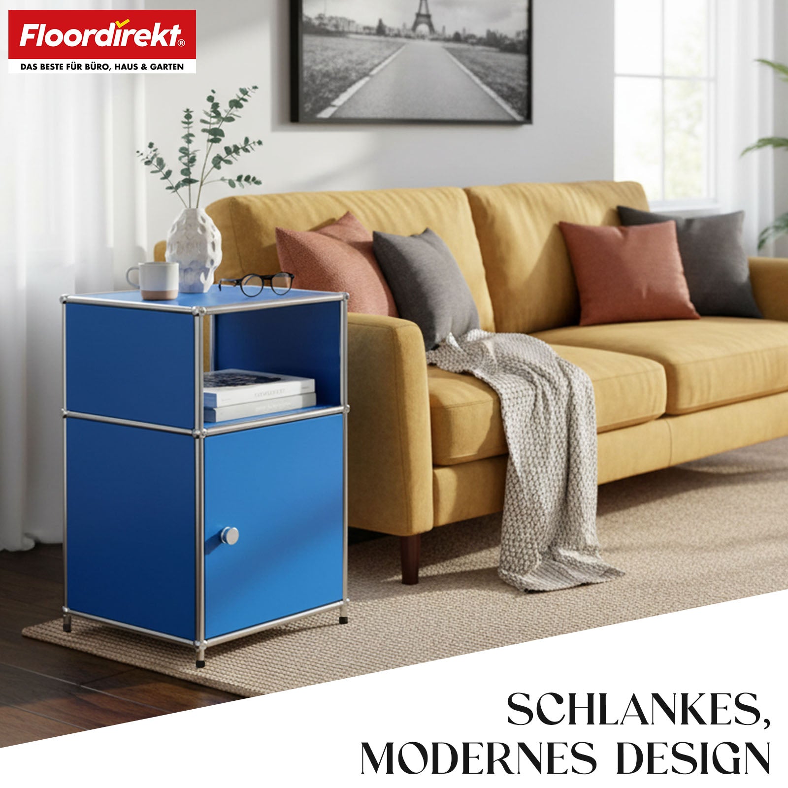 Metalen rek | Concept Epure MK-040 | Opbergrek met 3 lagen, deur en legplanken | Verkrijgbaar in verschillende kleuren