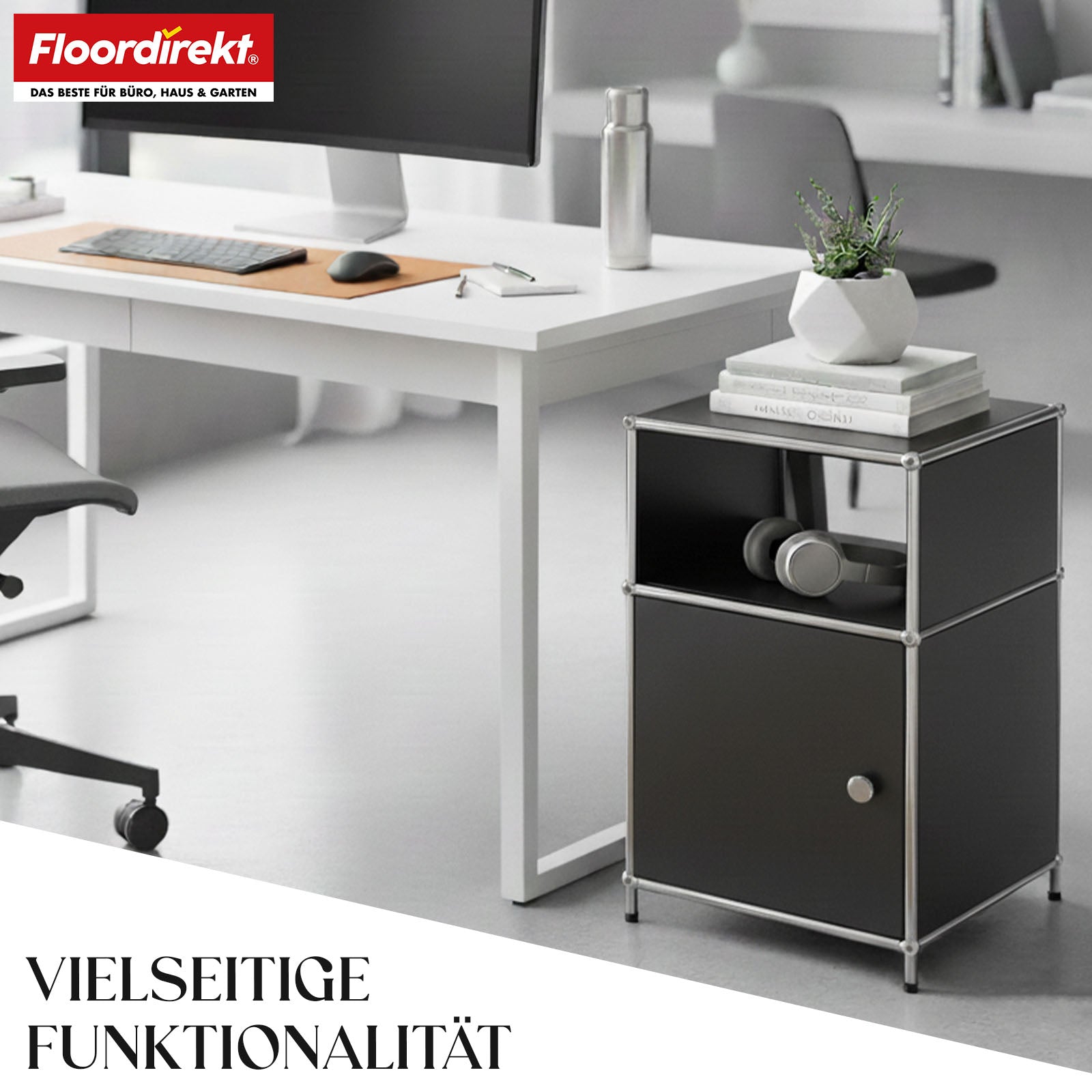 Metalen rek | Concept Epure MK-040 | Opbergrek met 3 lagen, deur en legplanken | Verkrijgbaar in verschillende kleuren