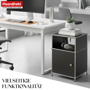 Metalen rek | Concept Epure MK-040 | Opbergrek met 3 lagen, deur en legplanken | Verkrijgbaar in verschillende kleuren