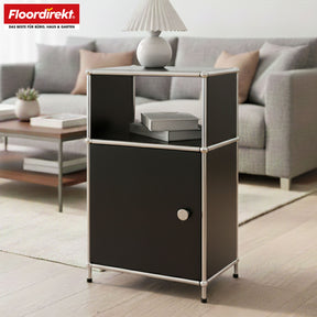 Metalen rek | Concept Epure MK-040 | Opbergrek met 3 lagen, deur en legplanken | Verkrijgbaar in verschillende kleuren