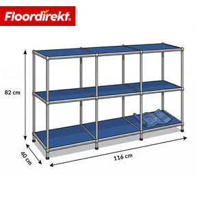 Metalen rek | Concept Epure MK-018 | Open staand rek met 3 planken | Keukenrek, kantoorrek & woonrek