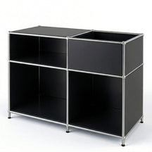 Metalen rek | Concept Epure MK-030 | Staand rek met 3 planken & opbergvak | Keukenrek, kantoorre k & woonrek