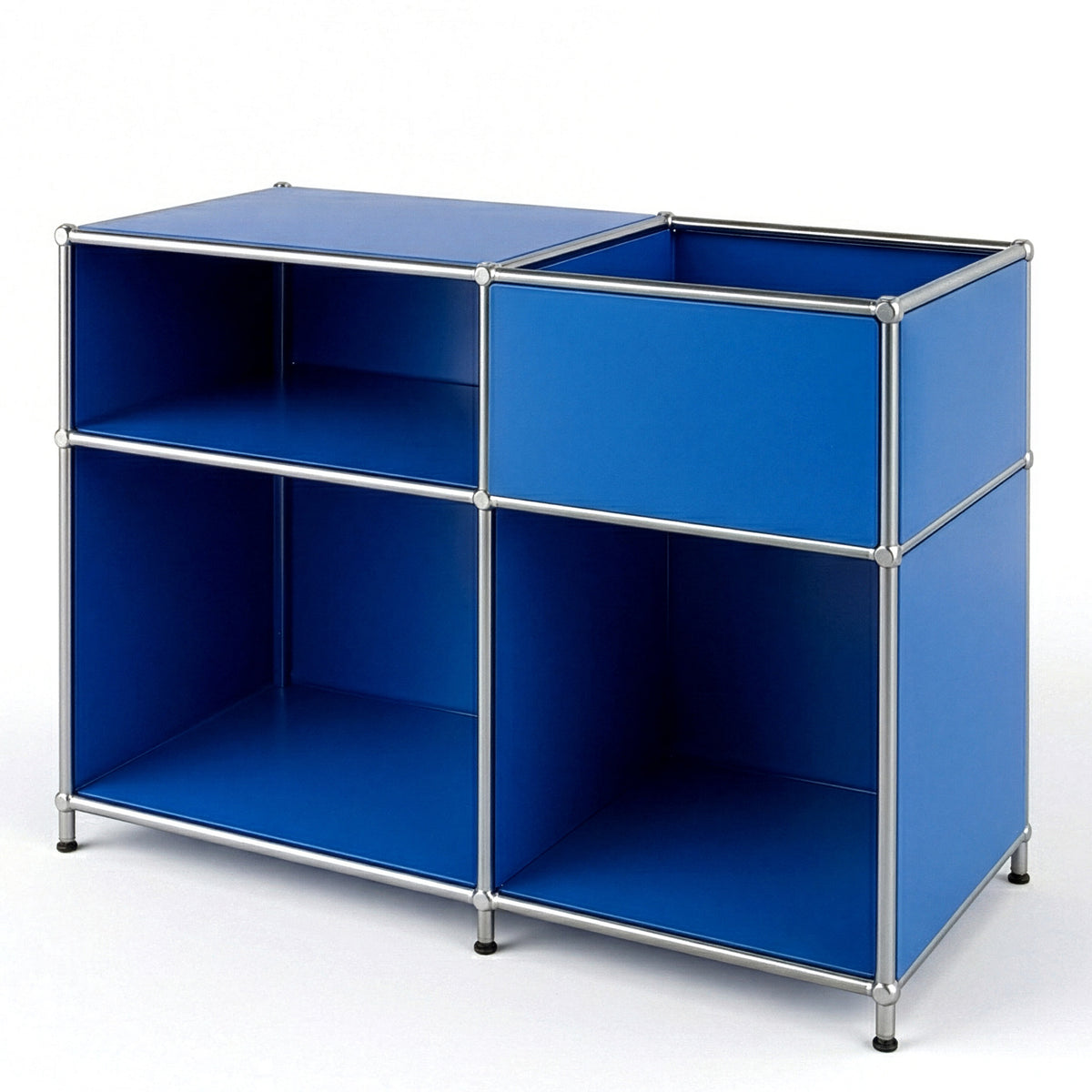 Metalen rek | Concept Epure MK-030 | Staand rek met 3 planken & opbergvak | Keukenrek, kantoorre k & woonrek