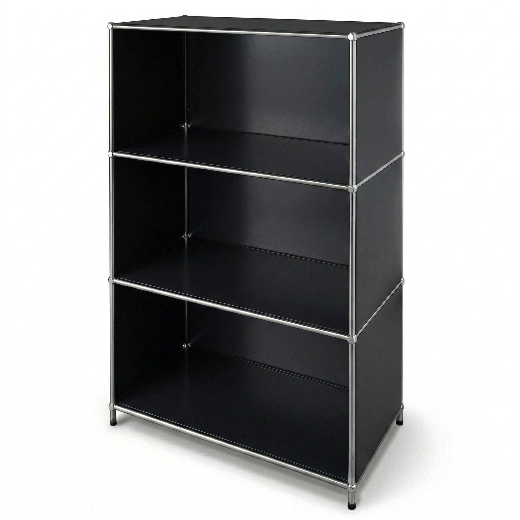 Metalen rek | Concept Epure MK-101 | 4 planken staand rek | Boekenkast met zijpanelen | Modern opbergrek