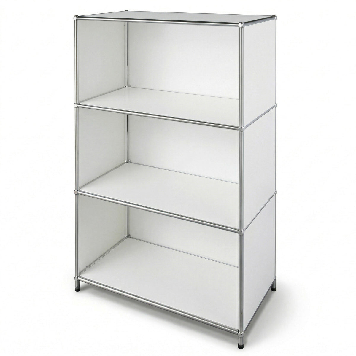 Metalen rek | Concept Epure MK-101 | 4 planken staand rek | Boekenkast met zijpanelen | Modern opbergrek