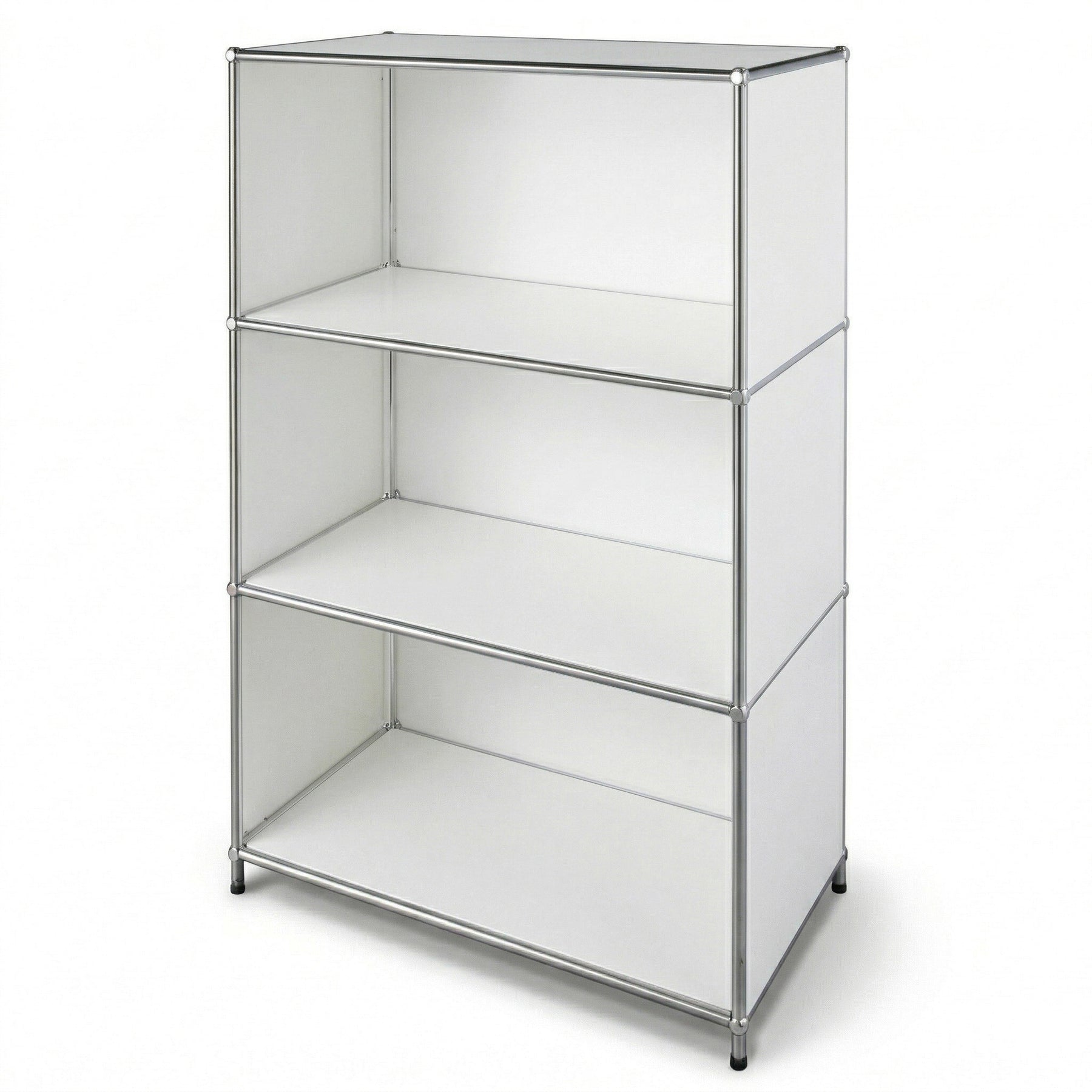 Metalen rek | Concept Epure MK-101 | 4 planken staand rek | Boekenkast met zijpanelen | Modern opbergrek